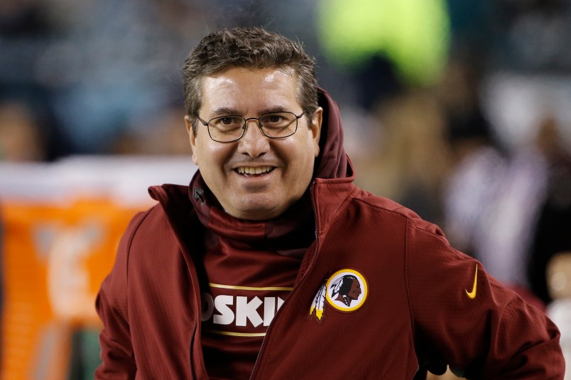 Washington Redskins owner Daniel Snyder walks the sidelines during an NFL football game against the Philadelphia Eagles, Saturday, Dec. 26, 2015, in Philadelphia.  (AP Photo/Matt Rourke)