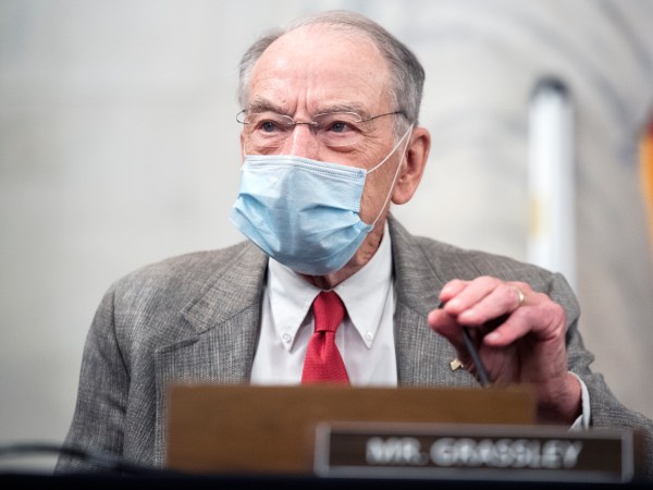 UNITED STATES - JULY 2: Sen. Chuck Grassley, R-Iowa, arrives for the Senate Judiciary Committee markup of the “Eliminating Abusive and Rampant Neglect of Interactive Technologies (EARN IT) Act of 2020,” and judicial nominations in Russell Building on Thursday, July 2, 2020.(Photo By Tom Williams/CQ Roll Call)