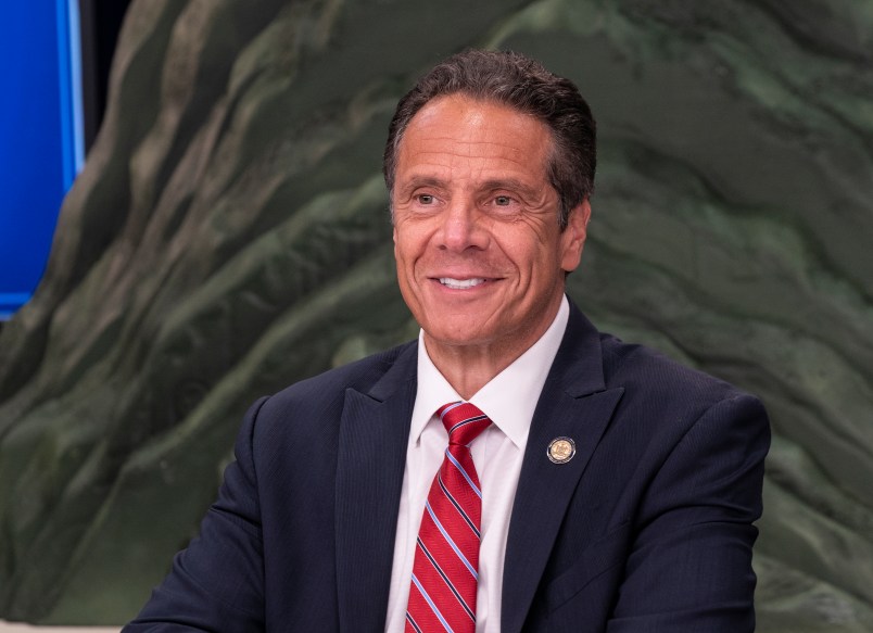 NEW YORK, UNITED STATES - 2020/07/08: New York State Governor Andrew Cuomo makes an announcement and holds media briefing at 3rd Avenue office. Governor announced that final decision on reopening of schools will be made on the first week of August. He reiterated that under the constitution the state is responsible to open/close schools and not federal government. (Photo by Lev Radin/Pacific Press/LightRocket via Getty Images)