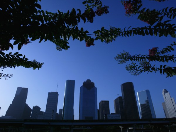 HOUSTON - JULY 3:  A general view of the city skyline taken during preview of the 2004 MLB All-Star Game host city Houston on July 3, 2004 in Houston, Texas.  (Photo by Ronald Martinez/Getty Images)