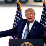 President Donald Trump speaks to a crowd of supporters at the Yuma International Airport Tuesday, Aug. 18, 2020, in Yuma, Ariz. (AP Photo/Matt York)