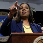 FILE- In this Nov. 19, 2019 file photo, New York State Attorney General Letitia James speaks during a news conference at her office in New York. James leads a coalition of states, counties and cities that filed a federal lawsuit against President Donald Trump on Friday, July 24, 2020, over his executive order that would not include people in the U.S. illegally in how congressional districts are redrawn. AP Photo/Richard Drew, File)