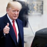 PARIS, FRANCE - NOVEMBER 10:  U.S. President Donald Trump leaves the Elysee Presidential Palace after his lunch with French President Emmanuel Macron and his wife Brigitte Macron on November 10, 2018 in Paris, France. President Trump is in Paris to participate in the international ceremony of the Armistice Centenary of 1918 at the Arc de Triomphe on November 11, 2018. Heads of State from around the world meet in Paris to commemorate the end of the first World War (WWI).  (Photo by Chesnot/Getty Images) *** Local Caption *** Donald Trump