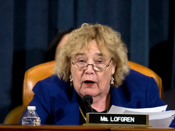 Rep. Zoe Lofgren, D-Calif., speaks during a House Judiciary Committee markup of the articles of impeachment against President Donald Trump, on Capitol Hill Wednesday, Dec. 11, 2019, in Washington. (AP Photo/Jose Luis Magana, Pool)
