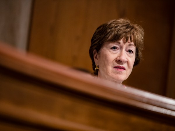 WASHINGTON, DC - JULY 21: Chairwoman Senator Susan Collins (R-ME) speaks during a Senate Special Committee of Aging hearing on “The COVID-19 Pandemic and Seniors: A Look at Racial Health Disparities” at the US Capitol on July 21, 2020 in Washington, DC. The committee is looking into the data that has been showing that communities of color have been disproportionately negatively affected by the spread of the coronavirus when compared to the caucasian population in the United States. (Photo by Samuel Corum/Getty Images) *** Local Caption *** Susan Collins
