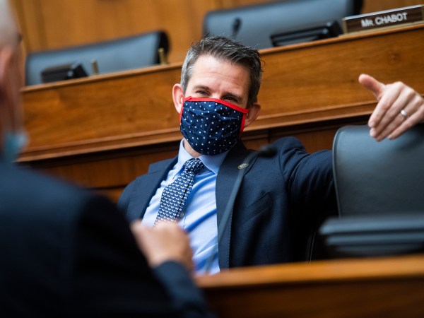 UNITED STATES - JULY 29: Rep. Adam Kinzinger, R-Ill., attends a House Foreign Affairs Committee markup in Rayburn Building on Wednesday, July 29, 2020. (Photo By Tom Williams/CQ Roll Call)
