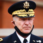 Gen. James McConville, the Chief of Staff of the US Army, attends a ceremony at the Kosciuszko Mound in Krakow, Poland, on August 4, 2020. The U.S. Army Chief of Staff announced today that V Corps Headquarters (Forward) will be located in Poland. (Photo by Beata Zawrzel/NurPhoto)