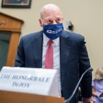 UNITED STATES - AUGUST 24: Postmaster General Louis DeJoy arrives to testifiy during the House Oversight and Reform Committee hearing titled “Protecting the Timely Delivery of Mail, Medicine, and Mail-in Ballots,” in Rayburn House Office Building on Monday, August 24, 2020. (Photo By Tom Williams/CQ Roll Call/Pool)