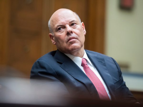 UNITED STATES - AUGUST 24: Postmaster General Louis DeJoy testifies during the House Oversight and Reform Committee hearing titled “Protecting the Timely Delivery of Mail, Medicine, and Mail-in Ballots,” in Rayburn House Office Building on Monday, August 24, 2020. (Photo By Tom Williams/CQ Roll Call/Pool)