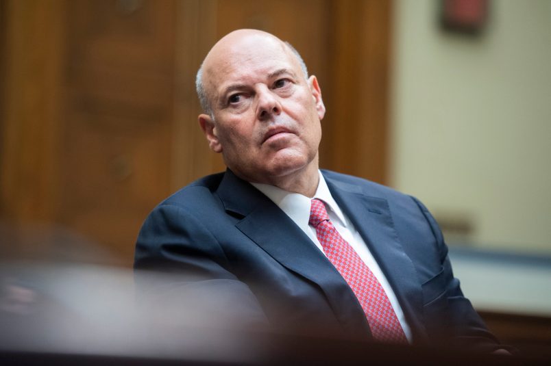 UNITED STATES - AUGUST 24: Postmaster General Louis DeJoy testifies during the House Oversight and Reform Committee hearing titled “Protecting the Timely Delivery of Mail, Medicine, and Mail-in Ballots,” in Rayburn House Office Building on Monday, August 24, 2020. (Photo By Tom Williams/CQ Roll Call/Pool)