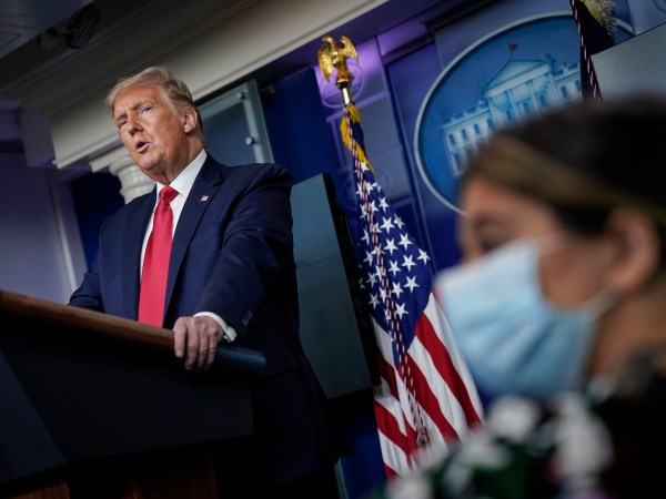 WASHINGTON, DC - SEPTEMBER 10: U.S. President Donald Trump speaks during a news conference at the White House on September 10, 2020 in Washington, DC.  President Trump will hold a campaign rally later this evening in Freeland, Michigan. (Photo by Drew Angerer/Getty Images)