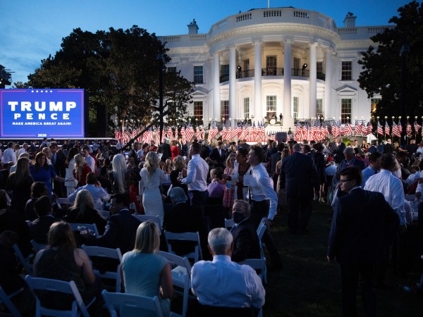WASHINGTON, DC - AUGUST 27: U.S. President Donald Trump delivers his acceptance speech for the Republican presidential nomination on the South Lawn of the White House August 27, 2020 in Washington, DC. Trump gave the speech in front of 1500 invited guests. (Photo by Chip Somodevilla/Getty Images)
