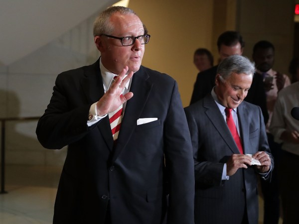 Former Trump campaign aide Michael Caputo arrives to testify before the House Intelligence Committee during a closed-door session at the U.S. Capitol Visitors Center July 14, 2017 in Washington, DC. Caputo resigned from being a Trump campaign communications advisor after appearing to celebrate the firing of former campaign manager Corey Lewandowski. Denying any contact with Russian officials during the 2016 campaign, Caputo did live in Moscow during the 1990s, served as an adviser to former Russian President Boris Yeltsin and did pro-Putin public relations work for the Russian conglomerate Gazprom Media.