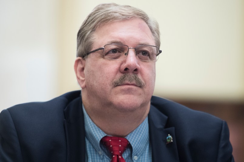 UNITED STATES - JUNE 20: Jim Condos, Vermont secretary of state, testifies during a Senate Rules and Administration Committee hearing in Russell Building titled "Election Security Preparations: A State and Local Perspective," on June 20, 2018. (Photo By Tom Williams/CQ Roll Call)