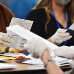 WILKES-BARRE, UNITED STATES - 2020/11/04: Luzerne County employees open mail-in ballots to be counted at the elections board in Wilkes-Barre.Pennsylvania mail-in ballots are being counted with about fifty thousand in total, Luzerne County hopes to finish tonight. Media is allowed to document the vote counting process in Pennsylvania. (Photo by Aimee Dilger/SOPA Images/LightRocket via Getty Images)