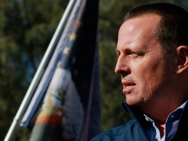Former Director of National Intelligence Ric Grenell speaks to the news media during a press conference by members of Donald J. Trump for President, Inc., outside Clark County Election Department on November 5, 2020, in North Las Vegas. (Photo by Ronda Churchill / AFP)