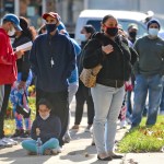 People wait in line to vote at the polling location at Christ Lutheran Church on Lehigh Street in Reading Tuesday morning  November 3, 2020 at 10:00 am. During the 2020 Presidential Election.