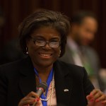 MALABO, EQUATORIAL GUINEA - JUNE 26: Assistant Secretary of African Affairs Linda Thomas-Greenfield attends to the 23rd African Union Peace and Security Council meeting in Malabo, Equatorial Guinea on June 26, 2014. (Photo by Amine Landoulsi/Anadolu Agency/Getty Images)