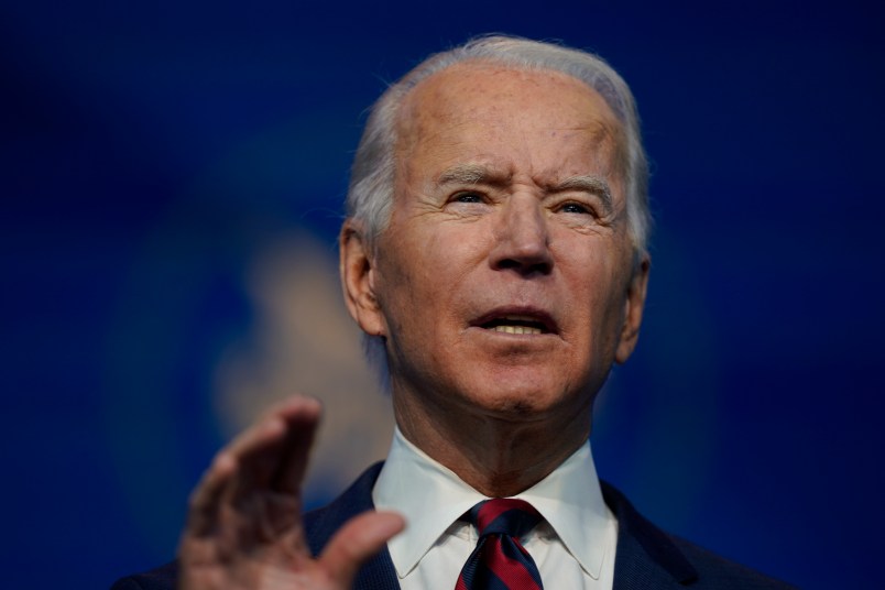 President-elect Joe Biden announces his climate and energy nominees and appointees at The Queen Theater in Wilmington Del., Saturday, Dec. 19, 2020. (AP Photo/Carolyn Kaster)