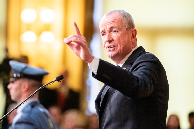 TRENTON, NJ, UNITED STATES - 2019/01/15: New Jersey Governor Phil Murphy delivering the 2019 New Jersey State of the State address in the Assembly Chambers at the New Jersey State House in Trenton. (Photo by Michael Brochstein/SOPA Images/LightRocket via Getty Images)