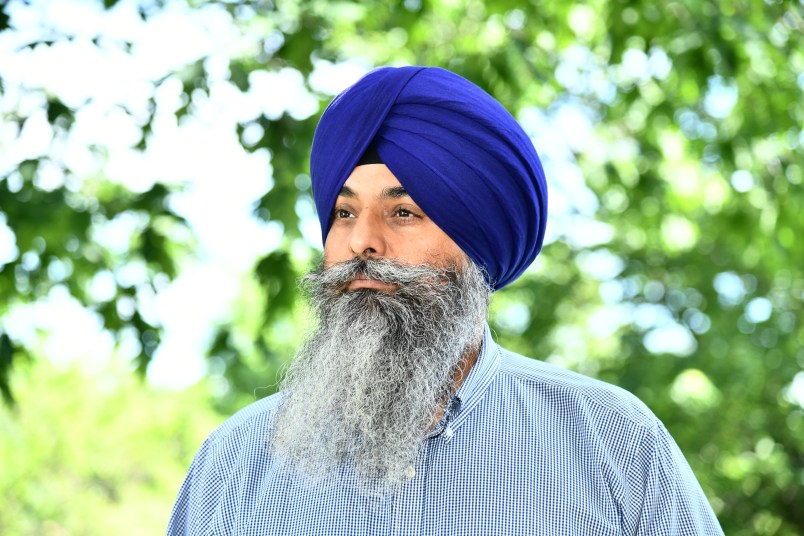 CLARKSBURG, MD – MAY 21: Sawinder Singh photographed at his home in Clarksburg, Maryland on May 21, 2019. Singh is a bus operator in Montgomery County that has faced harassment for years because he wears a turban and has a beard that is unshorn, in keeping with his Sikh faith. He filed an EEOC complaint and has reached a settlement with the school system that he hopes will help others.(Photo by Marvin Joseph/The Washington Post)