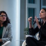 WASHINGTON, DC - SEPTEMBER 11: Rep. Alexandria Ocasio-Cortez (D-NY) speaks during a town hall hosted by the NAACP on September 11, 2019 in Washington, DC.  Also pictured is Rep. Rashida Tlaib (D-MI).  (Photo by Zach Gibson/Getty Images)