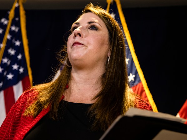 WASHINGTON, DC - NOVEMBER 09: RNC Chairwoman Ronna McDaniel speaks during a press conference at the Republican National Committee headquarters on November 9, 2020 in Washington, DC. Trump campaign and Republican Party officials continued to push theories of voter intimidation, fraud, and illegal votes but were unable to provide proof at the time of the press conference. (Photo by Samuel Corum/Getty Images) *** Local Caption *** Ronna McDaniel