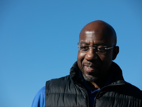 CONYERS, GA - DECEMBER 05: Democratic U.S. Senate candidate Raphael Warnock during an outdoor drive-in rally on December 5, 2020 in Conyers, Georgia. Warnock faces Republican candidate Sen. Kelly Loeffler (R-GA) in a runoff election that will take place January 5th.  (Photo by Jessica McGowan/Getty Images)