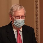 WASHINGTON, DC - DECEMBER 21: Senate Majority Leader Mitch McConnell (R-KY) walks to his office after leaving the Senate Floor at the U.S. Capitol on December 21, 2020 in Washington, DC. The House and Senate are set to vote today on a roughly $900 billion pandemic relief bill to bolster the U.S. economy amid the continued coronavirus pandemic that would be the second-biggest economic rescue measure in the nations history. (Photo by Cheriss May/Getty Images)