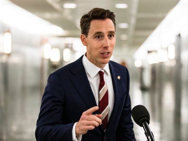 WASHINGTON, DC - OCTOBER 22: Senator Josh Hawley (R-MO) makes a statement after voting in the Judiciary Committee to move the nomination of Judge Amy Coney Barrett to the Supreme Court out of committee and on to the Senate for a full vote on October 22, 2020 in Washington, DC. Judge Amy Coney Barrett was nominated by President Donald Trump to fill the vacancy left by Justice Ruth Bader Ginsburg who passed away in September. (Photo by Samuel Corum/Getty Images) *** Local Caption *** Josh Hawley