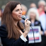 CHARLESTON, SC - OCTOBER 31: Republican congressional candidate Nancy Mace speaks to the crowd at an event with Sen. Lindsey Graham at the Charleston County Victory Office during Graham’s campaign bus tour on October 31, 2020 in Charleston, South Carolina. Graham is in a closely watched race against democratic challenger Jaime Harrison. (Photo by Michael Ciaglo/Getty Images)