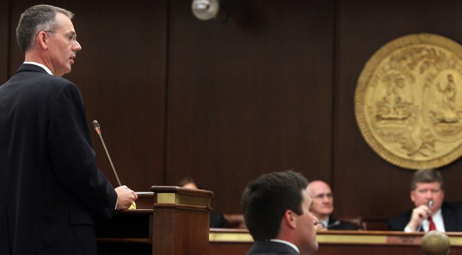Gov. Nikki Haley's attorney Butch Bowers addresses the S.C. House Ethics committee during day one of the committee's investigation into Gov. Nikki Haley at the Solomon Blatt Building in Columbia, South Carolina, Thursday, June 28, 2012. (C. Aluka Berry/The State/MCT)