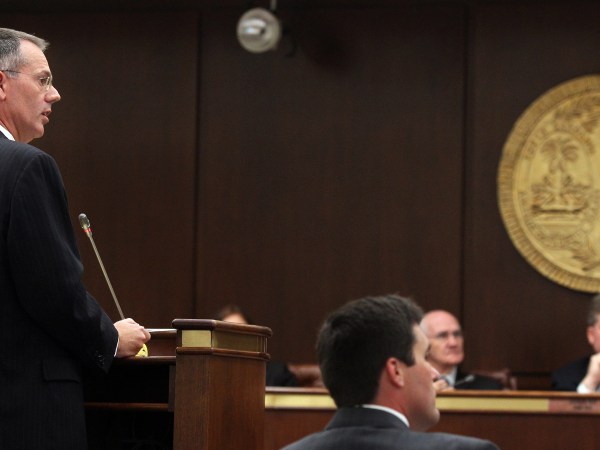 Gov. Nikki Haley's attorney Butch Bowers addresses the S.C. House Ethics committee during day one of the committee's investigation into Gov. Nikki Haley at the Solomon Blatt Building in Columbia, South Carolina, Thursday, June 28, 2012. (C. Aluka Berry/The State/MCT)