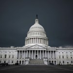 WASHINGTON, DC - JUNE 13: Storm cloads fill the sky over the U.S. Capitol Building, June 13, 2013 in Washington, DC. Potentially damaging storms are forecasted to hit parts of the east coast with potential for causing power wide spread outages. (Photo by Mark Wilson/Getty Images)