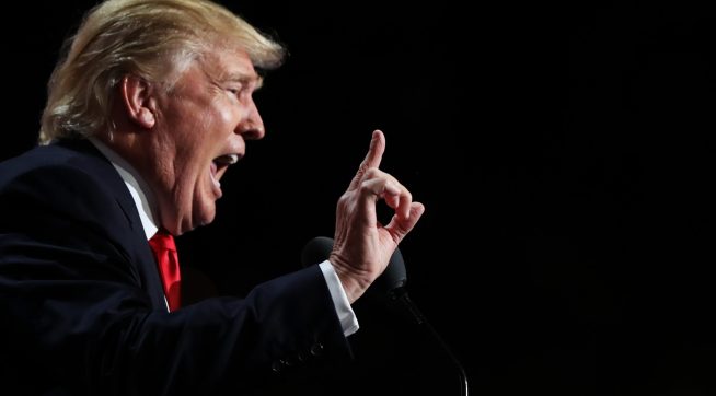 CLEVELAND, OH - JULY 21:  on the fourth day of the Republican National Convention on July 21, 2016 at the Quicken Loans Arena in Cleveland, Ohio. Republican presidential candidate Donald Trump received the number of votes needed to secure the party's nomination. An estimated 50,000 people are expected in Cleveland, including hundreds of protesters and members of the media. The four-day Republican National Convention kicked off on July 18. (Photo by Joe Raedle/Getty Images)
