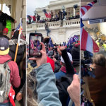 Screenshots from videos posted to Parler showing the unfolding events at the U.S. Capitol on Jan. 6. (ProPublica)