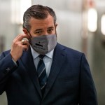 WASHINGTON, DC - OCTOBER 22: Senator Ted Cruz (R-TX) heads into a Judiciary Committee hearing where Republicans will vote on whether or not to move the nomination of Judge Amy Coney Barrett to the Supreme Court out of committee and on to the Senate for a full vote on October 22, 2020 in Washington, DC. Judge Amy Coney Barrett was nominated by President Donald Trump to fill the vacancy left by Justice Ruth Bader Ginsburg who passed away in September. (Photo by Samuel Corum/Getty Images) *** Local Caption *** Ted Cruz