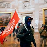 WASHINGTON, DC - JANUARY 06: Protesters gather storm the Capitol and halt a joint session of the 117th Congress on Wednesday, Jan. 6, 2021 in Washington, DC. (Kent Nishimura / Los Angeles Times)