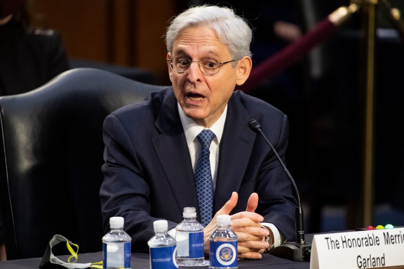 UNITED STATES - February 22: Federal Judge Merrick Garland speaks during his confirmation hearing to be U.S. Attorney General before the Senate Judiciary Committee in Washington on Monday, Feb. 22, 2021. (Photo by Caroline Brehman/CQ Roll Call)