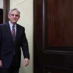 Supreme Court nominee Merrick Garland meets with Sen. Tim Kaine (D-VA) in his office in the Russell Senate Office Building on Capitol Hill April 21, 2016 in Washington, DC. President Barack Obama nominated Garland to replace Associate Justice Antonin Scalia who passed away earlier this year.