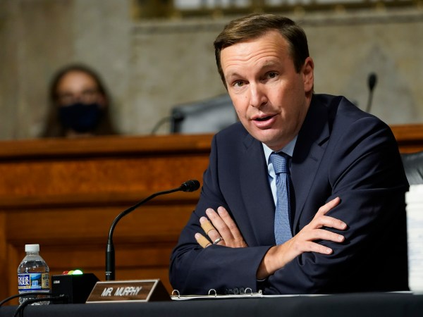 Sen. Chris Murphy, D-Conn., speaks during a Senate Foreign Relations Committee hearing on Capitol Hill in Washington, Thursday, Sept. 24, 2020, on U.S. policy in a changing Middle East. (AP Photo/Susan Walsh, Pool)