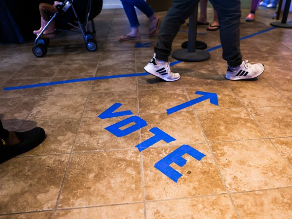 CHARLESTON, SC - OCTOBER 30: People head to the voting booths to cast their in-person absentee ballots at Seacoast Church West Ashley on October 30, 2020 in Charleston, South Carolina. (Photo by Michael Ciaglo/Getty Images)