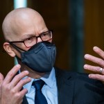 UNITED STATES - MARCH 04: Colin H. Kahl, nominee for Defense undersecretary for policy, is seen before his Senate Armed Services Committee confirmation hearing in Dirksen Building on Thursday, March 4, 2021. (Photo By Tom Williams/CQ Roll Call)