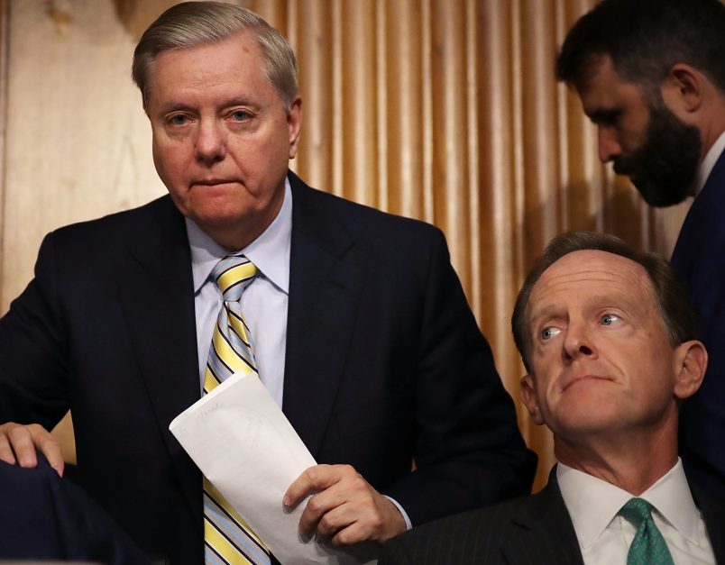 The Senate Finance Committee holds a hearing about the proposed Graham-Cassidy Healthcare Bill in the Dirksen Senate Office Building on Capitol Hill September 25, 2017 in Washington, DC. Demonstrators filled the hearing room and protested the legislation, the next in a series of Republican proposals to replace the Affordable Care Act, also called Obamacare.