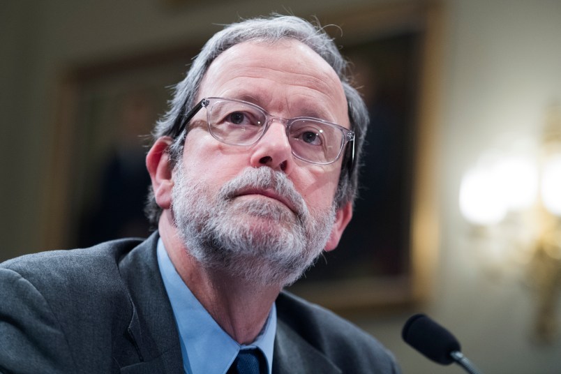 UNITED STATES - JANUARY 29: Keith Hall, director of the Congressional Budget Office, testifies during a House Budget Committee business meeting in Longworth Building on Tuesday, January 29, 2019. (Photo By Tom Williams/CQ Roll Call)