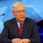 Senate Majority Leader Mitch McConnell, R-Ky., speaks during a debate with Democratic challenger Amy McGrath in Lexington, Ky., Monday, Oct. 12, 2020. (Michael Clubb/The Kentucky Kernel via AP, Pool)