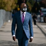 ATLANTA, GA - OCTOBER 21: Democratic U.S. senatorial candidate Raphael Warnock walks to State Farm Arena to cast his ballot on October 21, 2020 in Atlanta, Georgia. (Photo by Elijah Nouvelage/Getty Images)