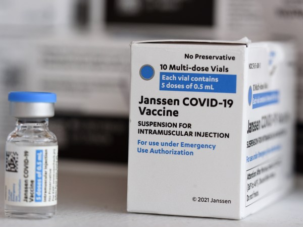 ORLANDO, FLORIDA, UNITED STATES - 2021/04/10: Johnson & Johnson COVID-19 vial and box seen at a vaccination site.Doses of the Johnson & Johnson vaccine are being administered throughout the state of Florida despite a small number of patients who have experienced adverse reactions, including blood clots. (Photo by Paul Hennessy/SOPA Images/LightRocket via Getty Images)