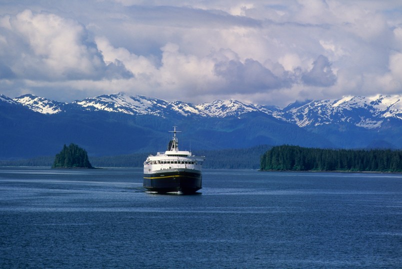 ALASKA, UNITED STATES - 1994/01/01: USA, Alaska, Inside Passage, Frederick Sound, Near St. Petersburg, Alaskan State Ferry, M/v Matanuska. (Photo by Wolfgang Kaehler/LightRocket via Getty Images)