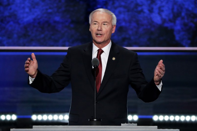 CLEVELAND, OH - JULY 19: on the second day of the Republican National Convention on July 19, 2016 at the Quicken Loans Arena in Cleveland, Ohio. Republican presidential candidate Donald Trump received the number of votes needed to secure the party's nomination. An estimated 50,000 people are expected in Cleveland, including hundreds of protesters and members of the media. The four-day Republican National Convention kicked off on July 18. (Photo by Alex Wong/Getty Images)